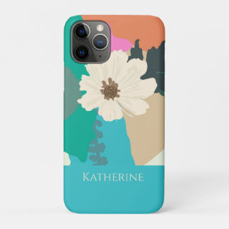 Cosmos Flower Abstract Color Blocks Modern Custom iPhone 11 Pro Case