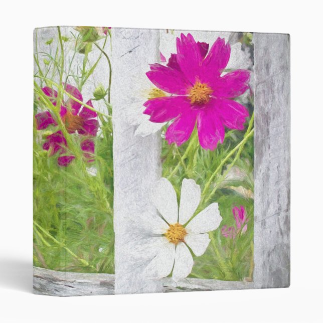 Cosmos Flower Garden 3 Ring Binder (Front/Spine)