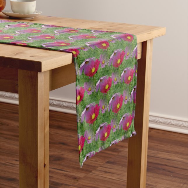 Cosmos Flower Nature Pattern      Short Table Runner (In Situ)