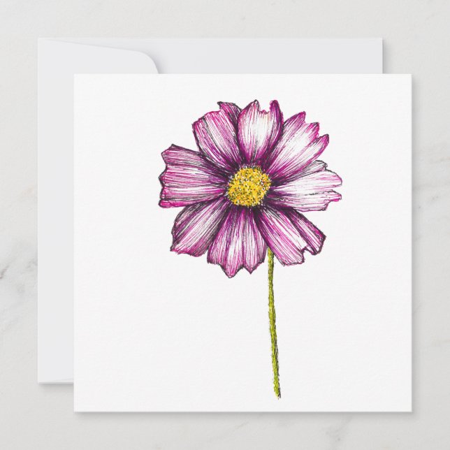 Cosmos Flower Note Card (Front)