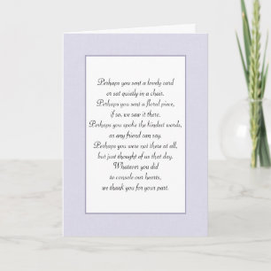 Cosmos Flower Sympathy Thank You from Family Card