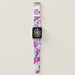 Cosmos flowers: floral pink purple background apple watch band