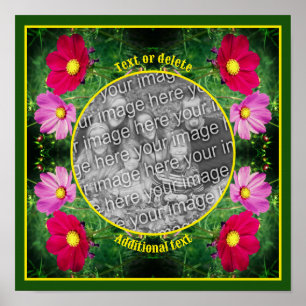 Cosmos Flowers Frame Create Your Own Photo Poster