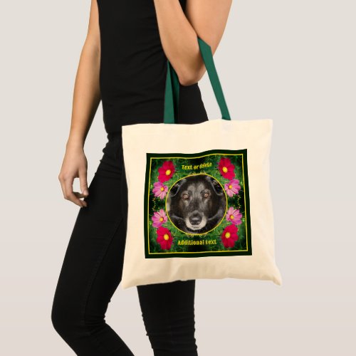 Cosmos Flowers Frame Create Your Own Photo Tote Bag