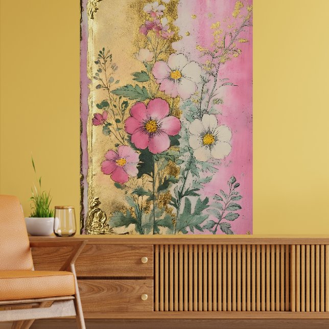 Cosmos flowers in full bloom with petals in shad   poster (Living Room 2)