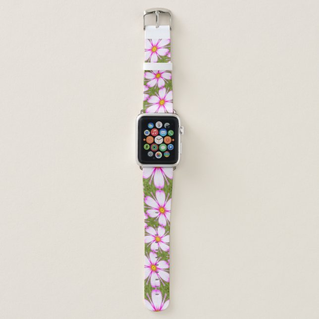 Cosmos Flowers Pattern Apple Watch Band (Front)