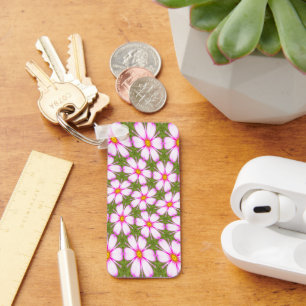 Cosmos Flowers Pattern Keychain