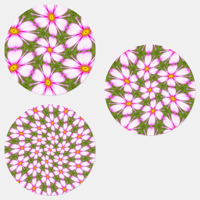 Cosmos Flowers Pattern Labels (Group)