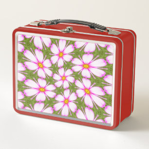 Cosmos Flowers Pattern Metal Lunch Box