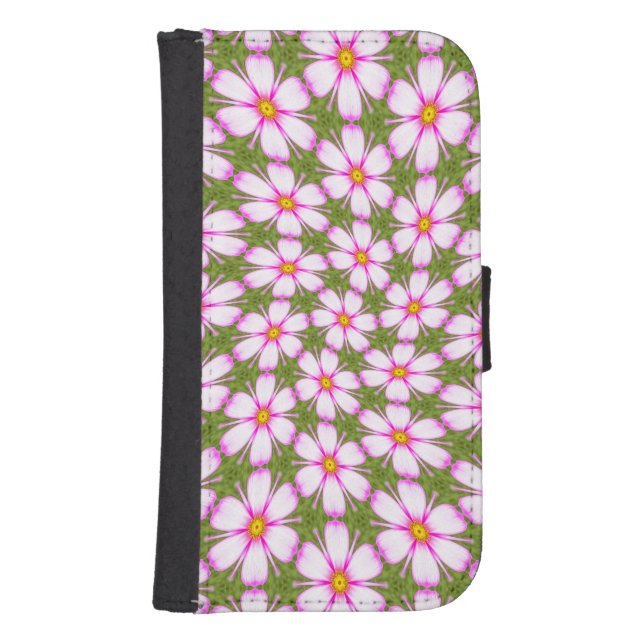 Cosmos Flowers Pattern Samsung Galaxy Wallet Case (Front)