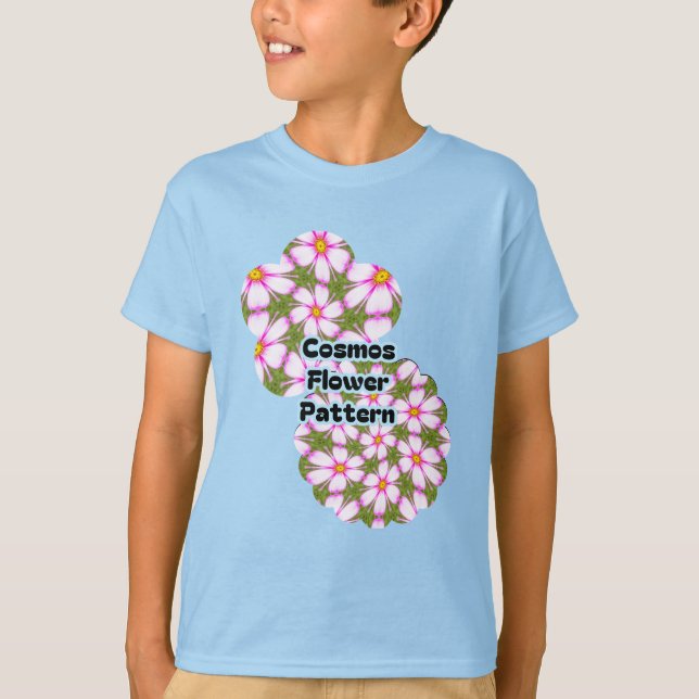 Cosmos Flowers Pattern T-Shirt (Front)