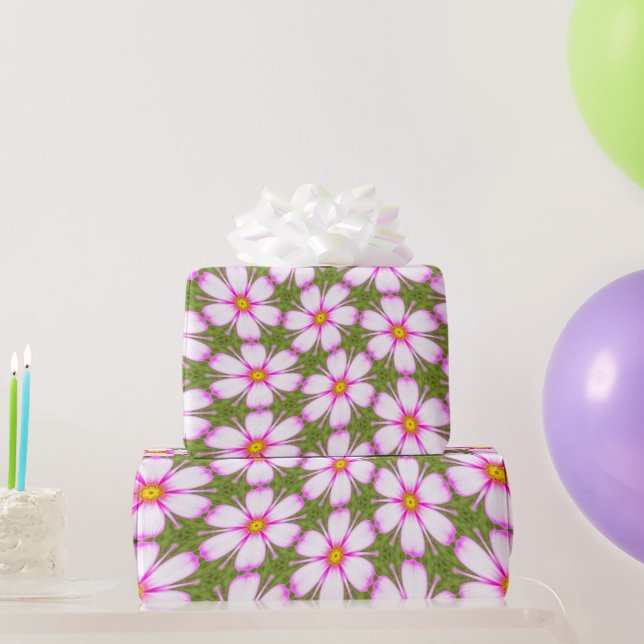 Cosmos Flowers Pattern Wrapping Paper (Party Gifts)