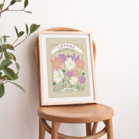 Cosmos Flowers Seed Packet Poster