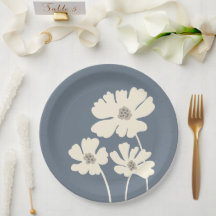 Cosmos Flowers Silhouettes Modern Floral Wall