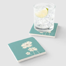 Cosmos Flowers Silhouettes Modern Floral Wall