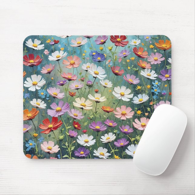 Cosmos Garden Abstract Mouse Pad (With Mouse)