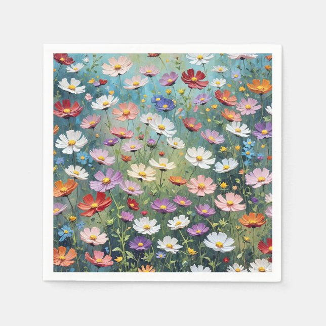 Cosmos Garden Abstract Napkins (Front)