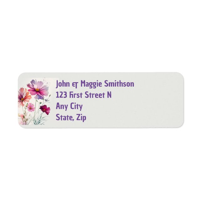 Cosmos Garden Flowers Floral Pretty Label (Front)