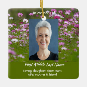 Cosmos Garden Flowers Memorial Keepsake Ceramic Ornament