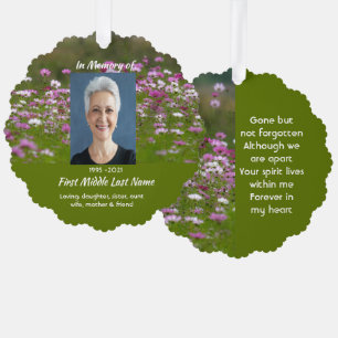 Cosmos Garden Flowers Memorial Keepsake Ornament Card