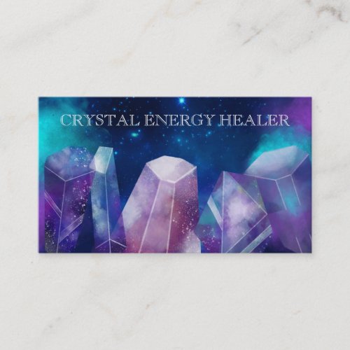  Cosmos Gemstone Watercolor Gem Universe Crystal Business Card