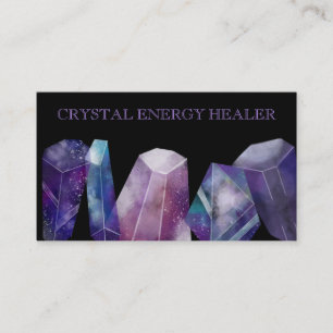 * Cosmos Gemstone Watercolor Gem Universe Crystals Business Card