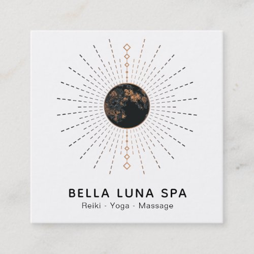  Cosmos Luna Energy Rays Moon Shaman Square Business Card