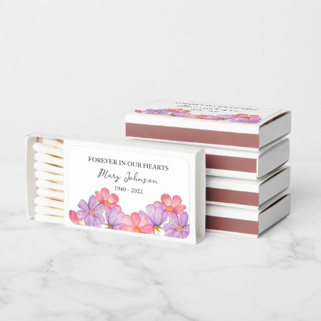 Cosmos Memorial Funeral Favor Matchboxes (Stacked)