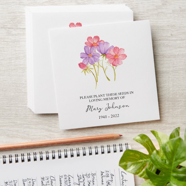 Cosmos Memorial Funeral Seed Envelope (Stacked)