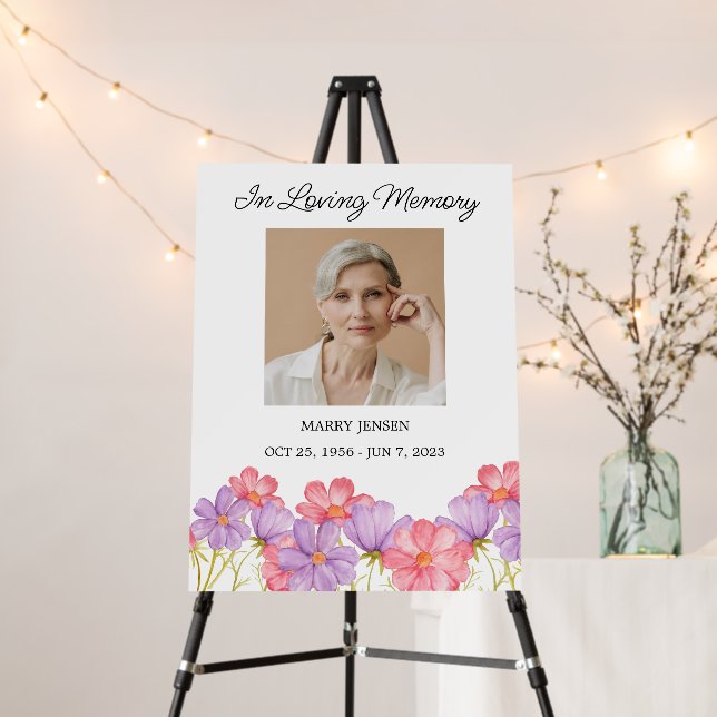 Cosmos Memorial Photo Funeral Foam Board (In Situ (Stand))