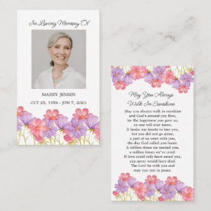Cosmos Memorial Photo Funeral Prayer Card