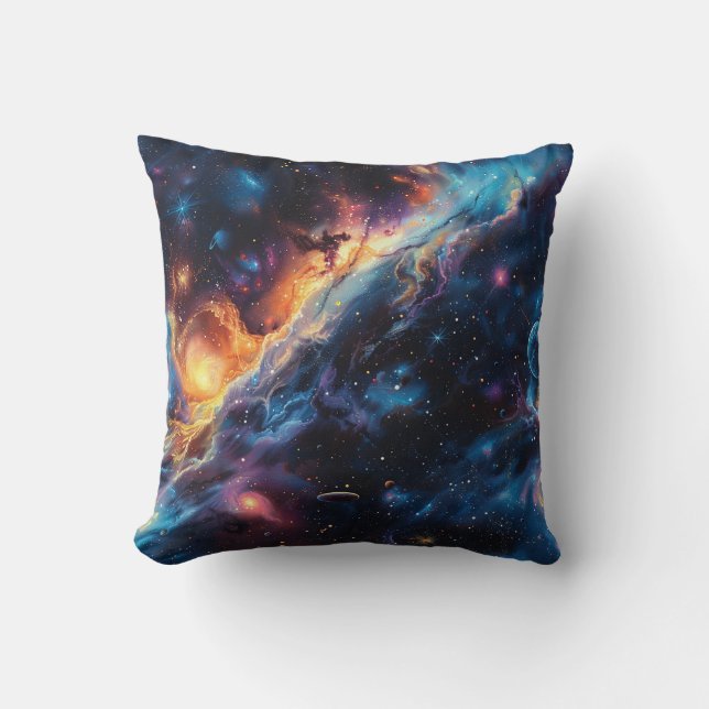 Cosmos Milk Way galaxy shining stars dust gas Throw Pillow (Front)