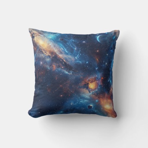 Cosmos Milk Way galaxy shining stars dust gas Throw Pillow