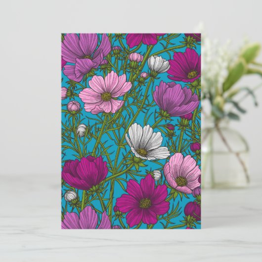 Cosmos mix on blue (Standing Front)