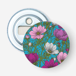 Cosmos mix on blue bottle opener