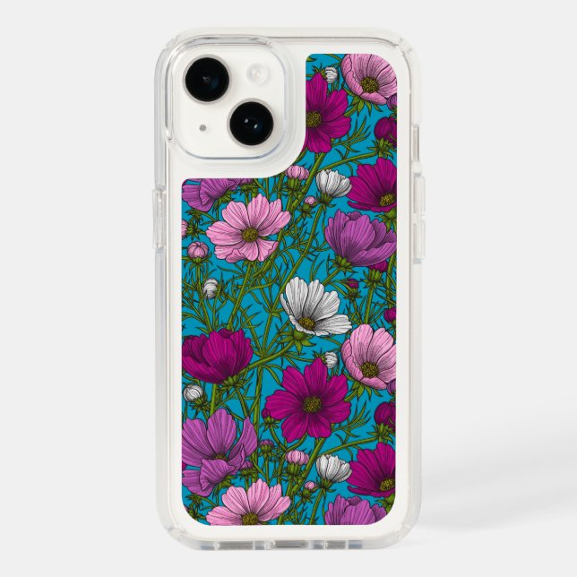 Cosmos mix on blue speck iPhone case (Front)