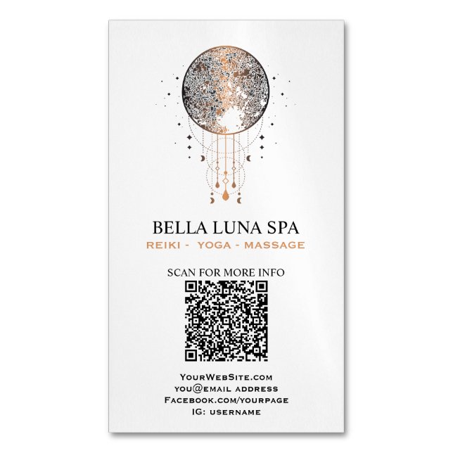 *~* Cosmos Moon Shaman Lunar Universe Business Card Magnet (Front Vertical)