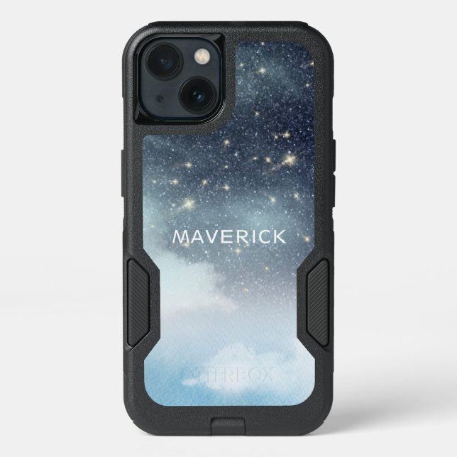 Cosmos Night Sky Celestial Stars Dark Blue Otterbox iPhone Case (Back)