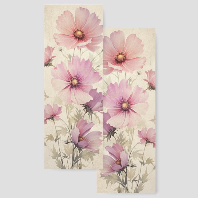 Cosmos October Birth Month Flower Two-sided Bookmarks (Front & Back)