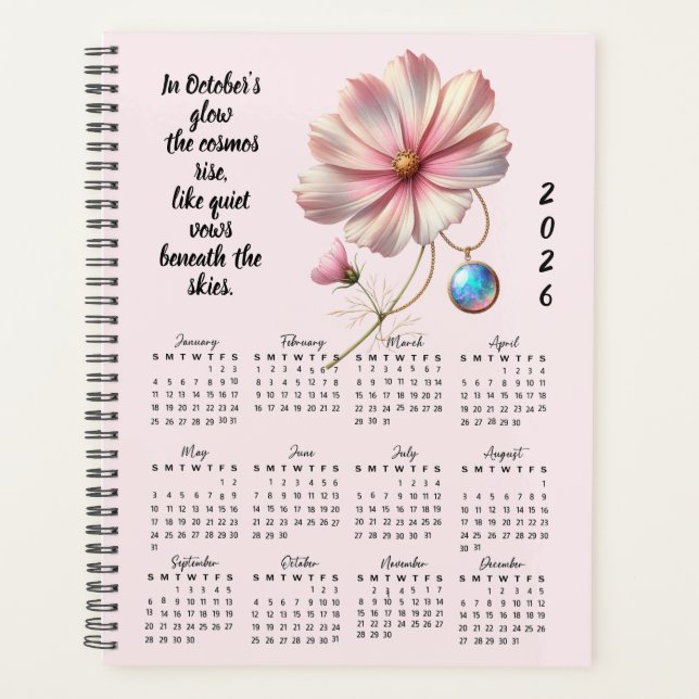 Cosmos & Opal October Verse – 2026 Full-Year  Planner (Front)
