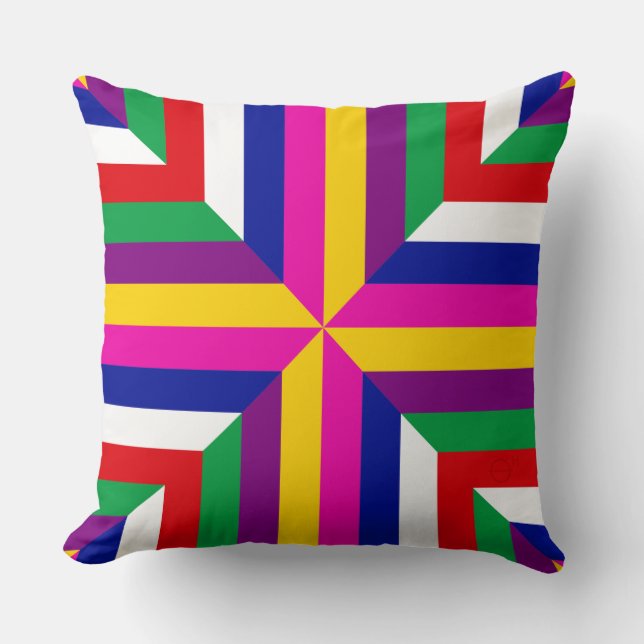 Cosmos-prototype - Magenta/Yellow – Balanced Throw Pillow (Front)
