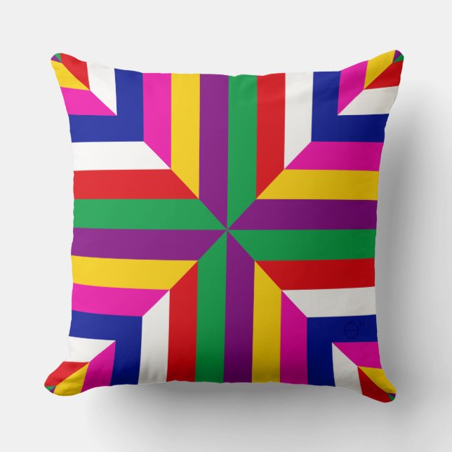 Cosmos-prototype - Purple/Green – Balanced Throw Pillow (Front)