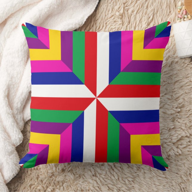 Cosmos-prototype - Red/White – Balanced Throw Pillow (Blanket)