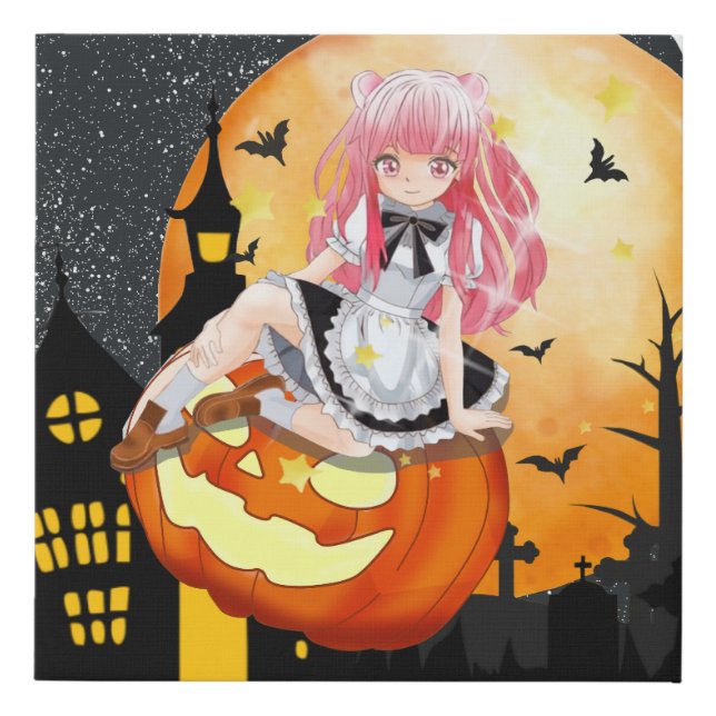 Cosmos Pumpkin Faux Canvas Print (Front)