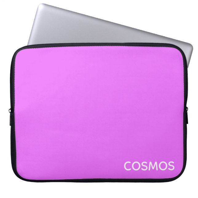 Cosmos purple color name laptop sleeve (Front)