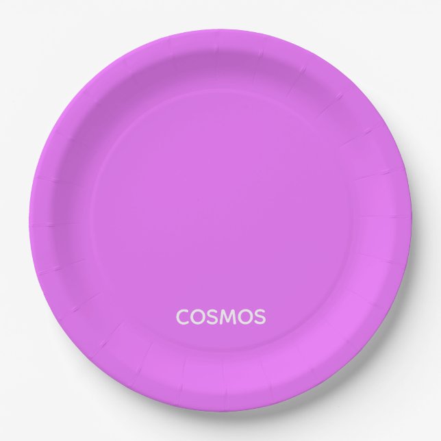 Cosmos purple color name paper plates (Front)