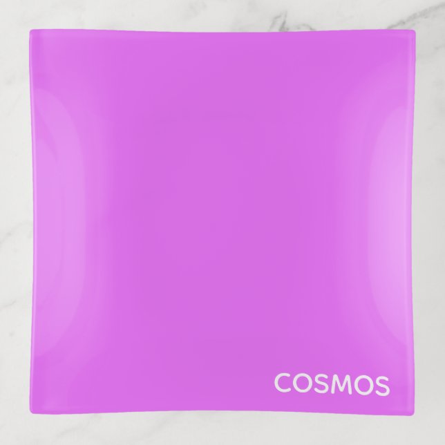 Cosmos purple color name trinket tray (Front)