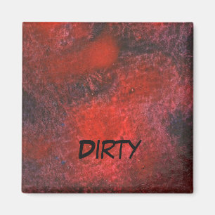 "Cosmos Red" Abstract Dishwasher Status Magnet