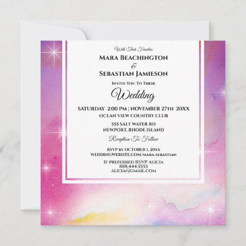 *~* Cosmos RSVP Website Nebula Celestial Wedding Invitation