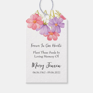Cosmos Seed Packet Memorial Funeral Gift Tags